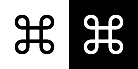 Command icon in solid flat trendy design style.
