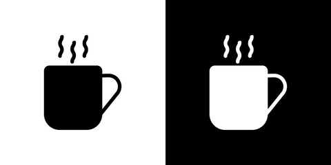 Coffee mug icon in solid flat trendy design style.
