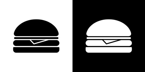 Cheese burger icon in solid flat trendy design style.