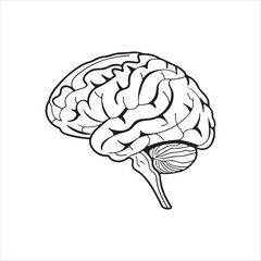 Simple Brain Icon Illustration