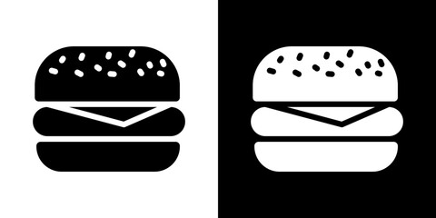 Burger icon in solid flat trendy design style.