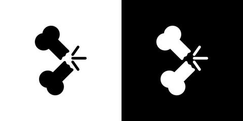 Broken bone icon in solid flat trendy design style.