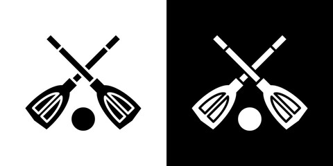 Broom-ball icon in solid flat trendy design style.