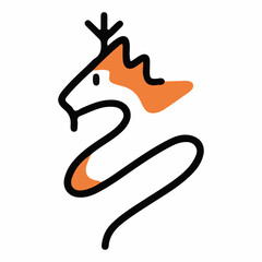 illustration of various animals with orange line art concept
