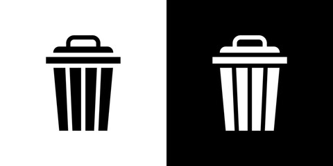 Bin icon in solid flat trendy design style.