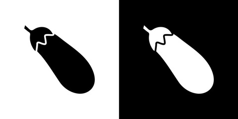 Aubergine icon in solid flat trendy design style.