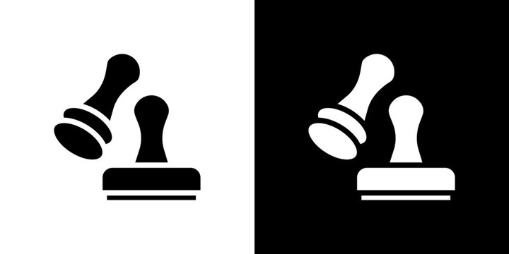 Approval stamp icon in solid flat trendy design style.