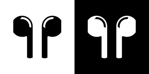Air pods icon in solid flat trendy design style.