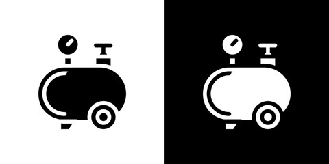 Air compressor icon in solid flat trendy design style.