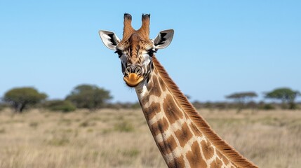 Fototapeta premium Giraffe Portrait, African Savanna, Wildlife