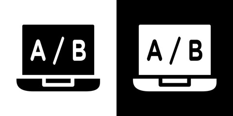 A B test icon in solid flat trendy design style.