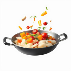 frying pan with vegetables