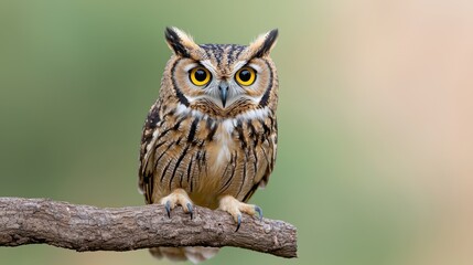 Obraz premium Majestic Indian Eagle Owl on Branch