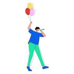 Birthday People Party  Illustration 