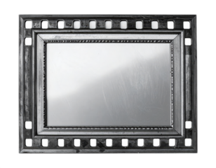 Vintage Filmstrip Frame with Reflections for Photos, Art Displays, and Creative Projects in a Classic Style