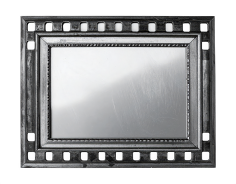 Vintage Filmstrip Frame with Reflections for Photos, Art Displays, and Creative Projects in a Classic Style