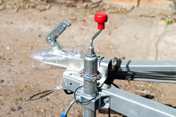 Fototapeta premium Trailer hitch mechanism and lock for cars, safety, close-up