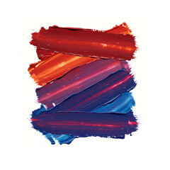 Gouache brush strokes isolated on white background.