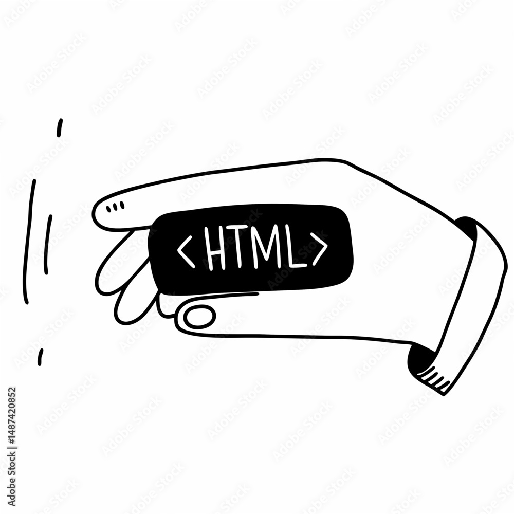 Fototapete html tag design vector white background