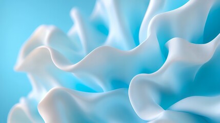 Obraz premium Flowing Fabric with Soft Blue and White Colors