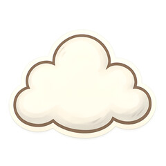 White single cloud sticker clip art transparent no background png