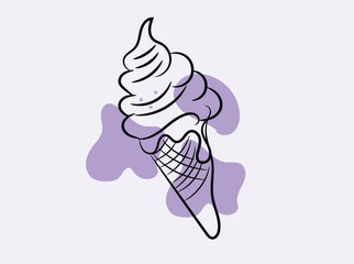 Delicious Soft Serve Ice Cream Cone in Lavender Hues