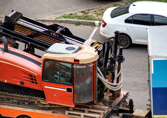 Modern machine for horizontal drilling and laying of water pipes and electric cables, industry