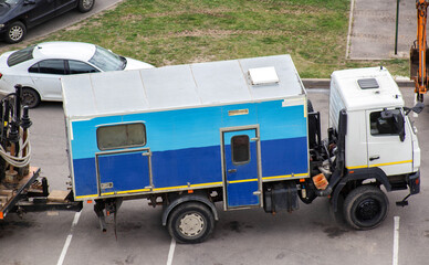 a specialized water utility truck for repairing emergency water main breaks, industry