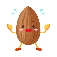 焦っているかわいいアーモンドのキャラクター