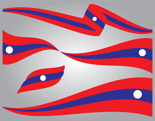 laos ribbon flag vector design