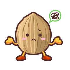 不機嫌な顔をしたかわいいクルミのキャラクター