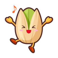 とても喜ぶかわいいピスタチオのキャラクター