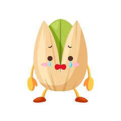 涙を流すかわいいピスタチオのキャラクター