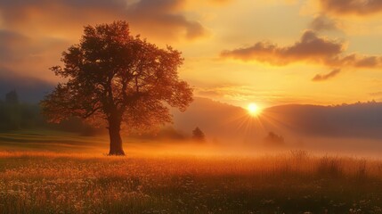 Fototapeta premium Golden Sunrise in the Field