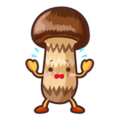 焦るかわいいマツタケのイラスト