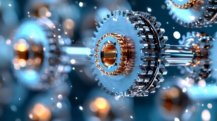 Gears Abstract Mechanical Shiny