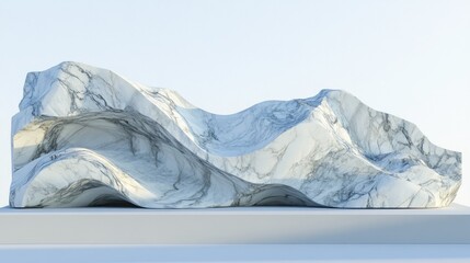 Abstract sculpted marble form against a pale background.