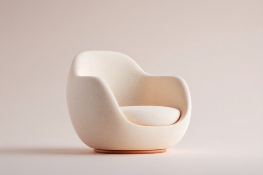 render modern minimalistic 3d furniture accessory such as sleek chair or table focusing solely on its unique design
