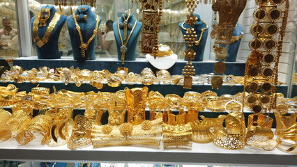 The Varieties of Jewels Glittering at Dubai Gold Souk.