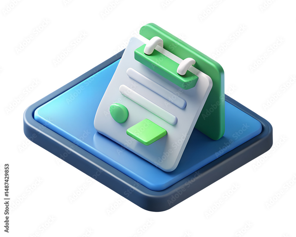 Poster stylish checklist icon graphic high quality 3d rendering on transparent background for web or print