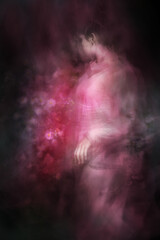 Woman Roames through a field of Anemones