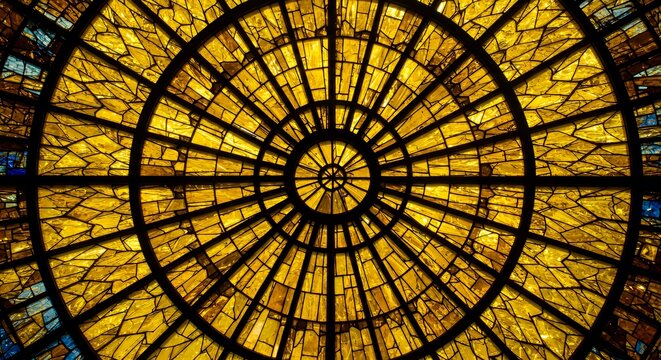 Stained Glass Dome Circle Pattern - Powered by Adobe