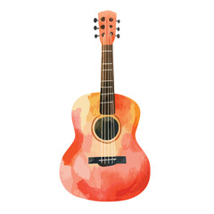 Obraz premium watercolor illustration of Guitar clipart isolated