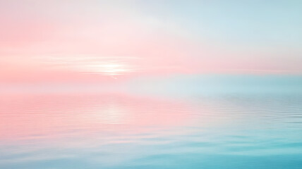 Obraz premium Serene pastel sunset over calm ocean waters
