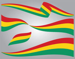 guinea ribbon flag vector design