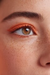 Obraz premium modern makeup close-up showcasing bold eyeliner on vibrant eyes with minimalist design