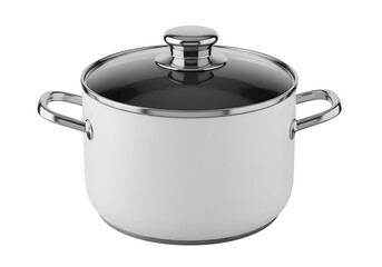 Elegant White Kitchen Pot with Glass Lid Perfect for Cooking Delicious Meals