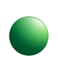 Glossy Green Sphere on Transparent Background, PNG