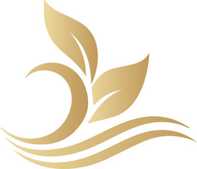 Fototapeta premium Abstract floral design with wheat and decorative nature elements in gold and black