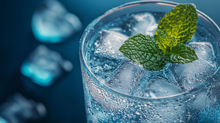 Refreshing Iced Drink with Mint and Lime